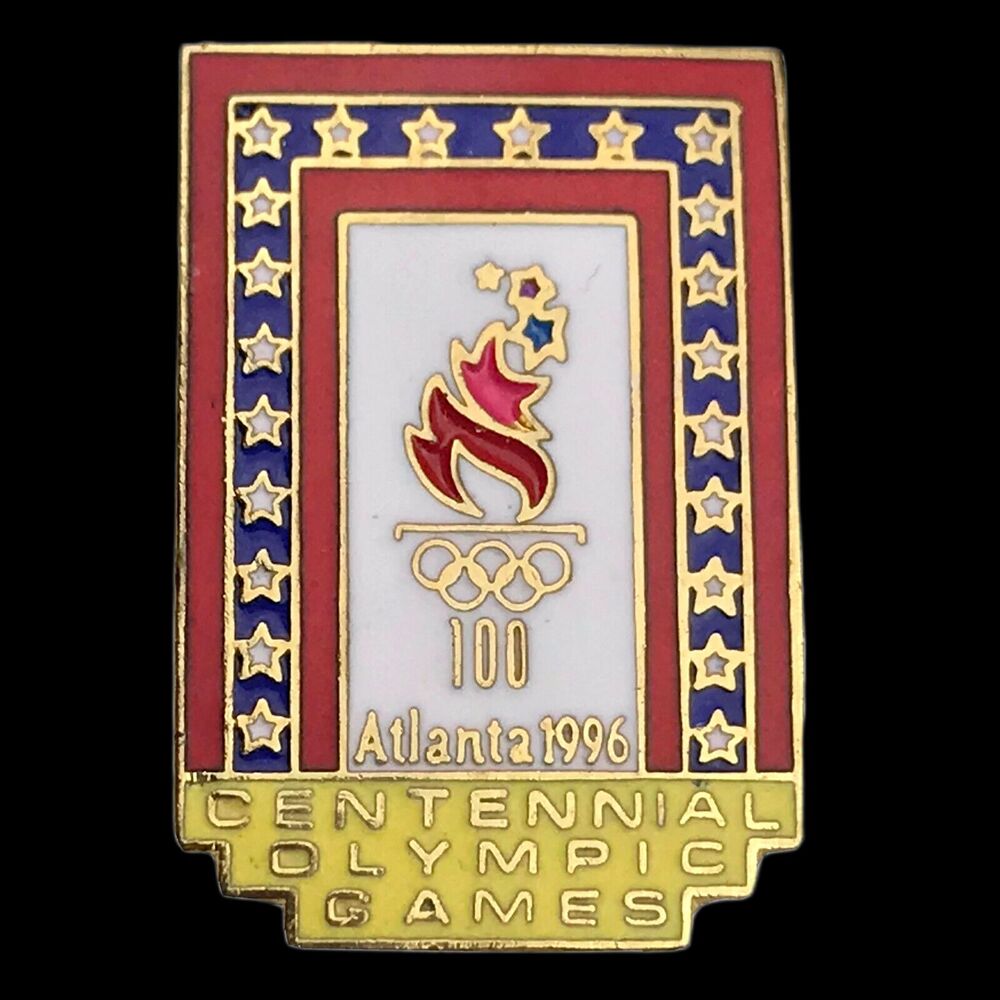 Atlanta Olympics 1996 Pin Gold Tone Vintage Centennial Games